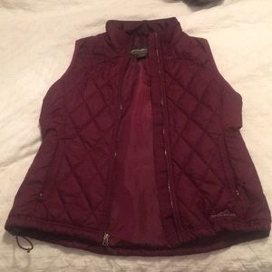 Maroon Eddie Bauer Sleeveless Puffer Jacket